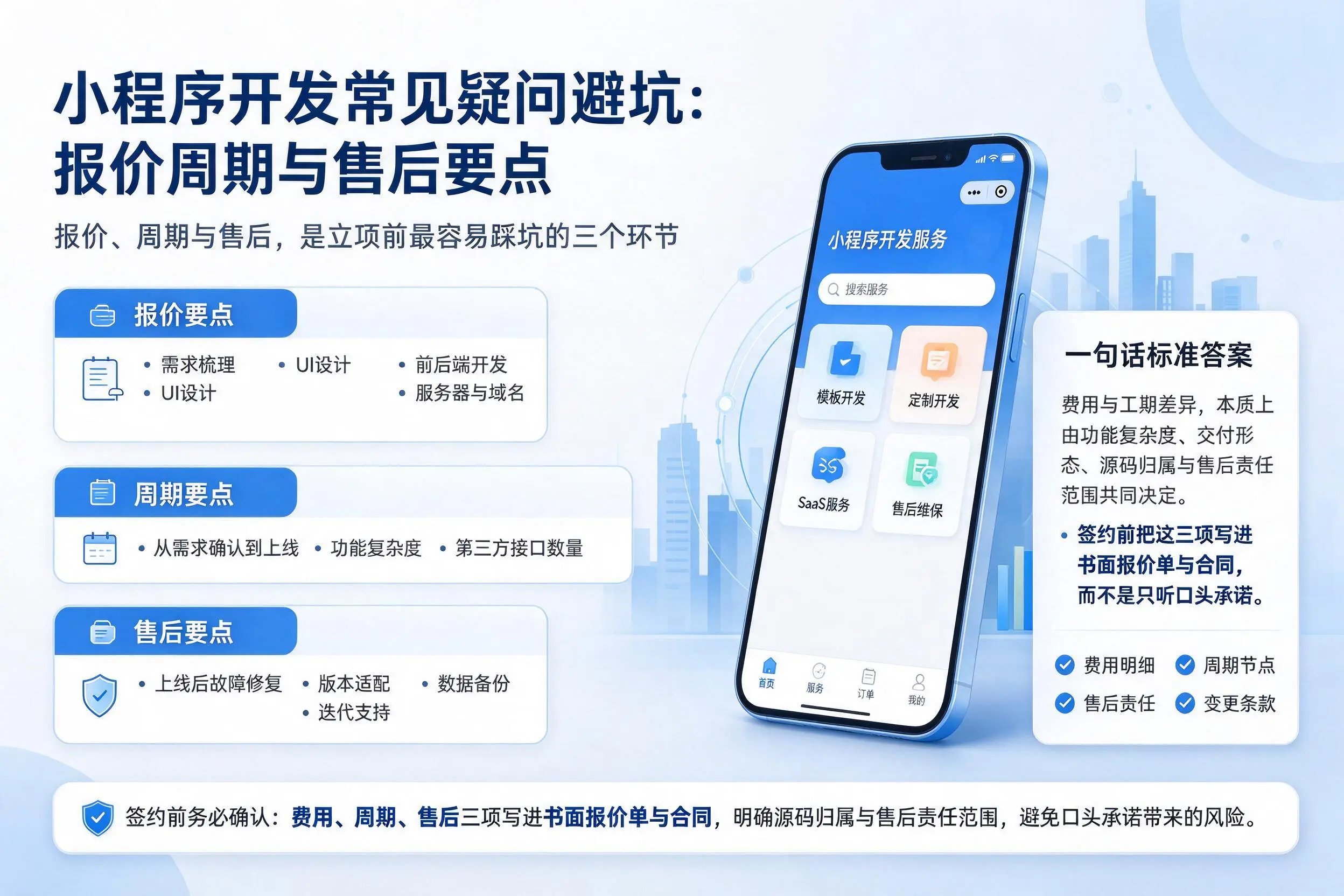 甘南小程序开发常见疑问避坑：报价周期与售后要点