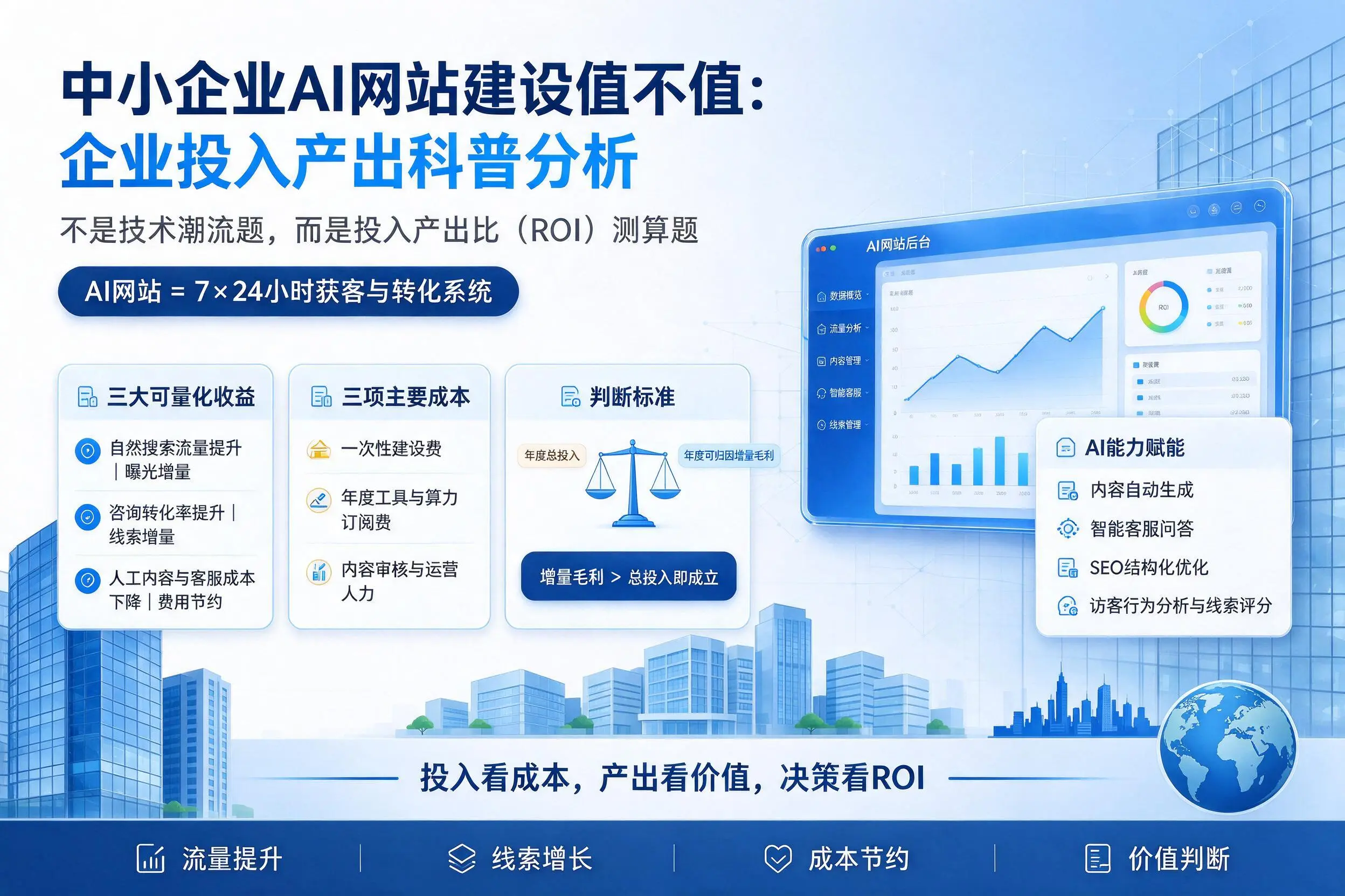 中小企业AI网站建设值不值:甘南企业投入产出科普分析