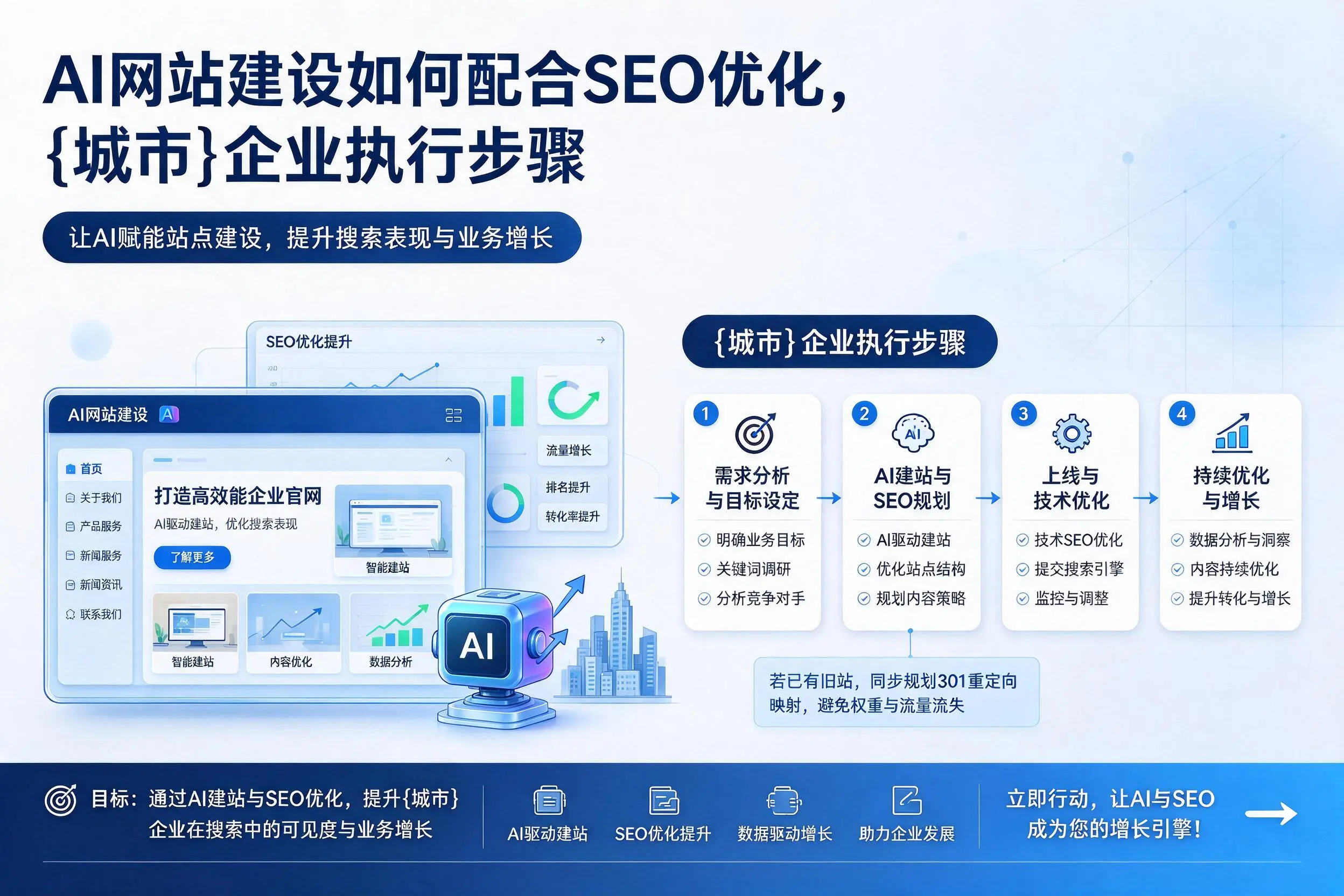 AI网站建设如何配合SEO优化,甘南企业执行步骤