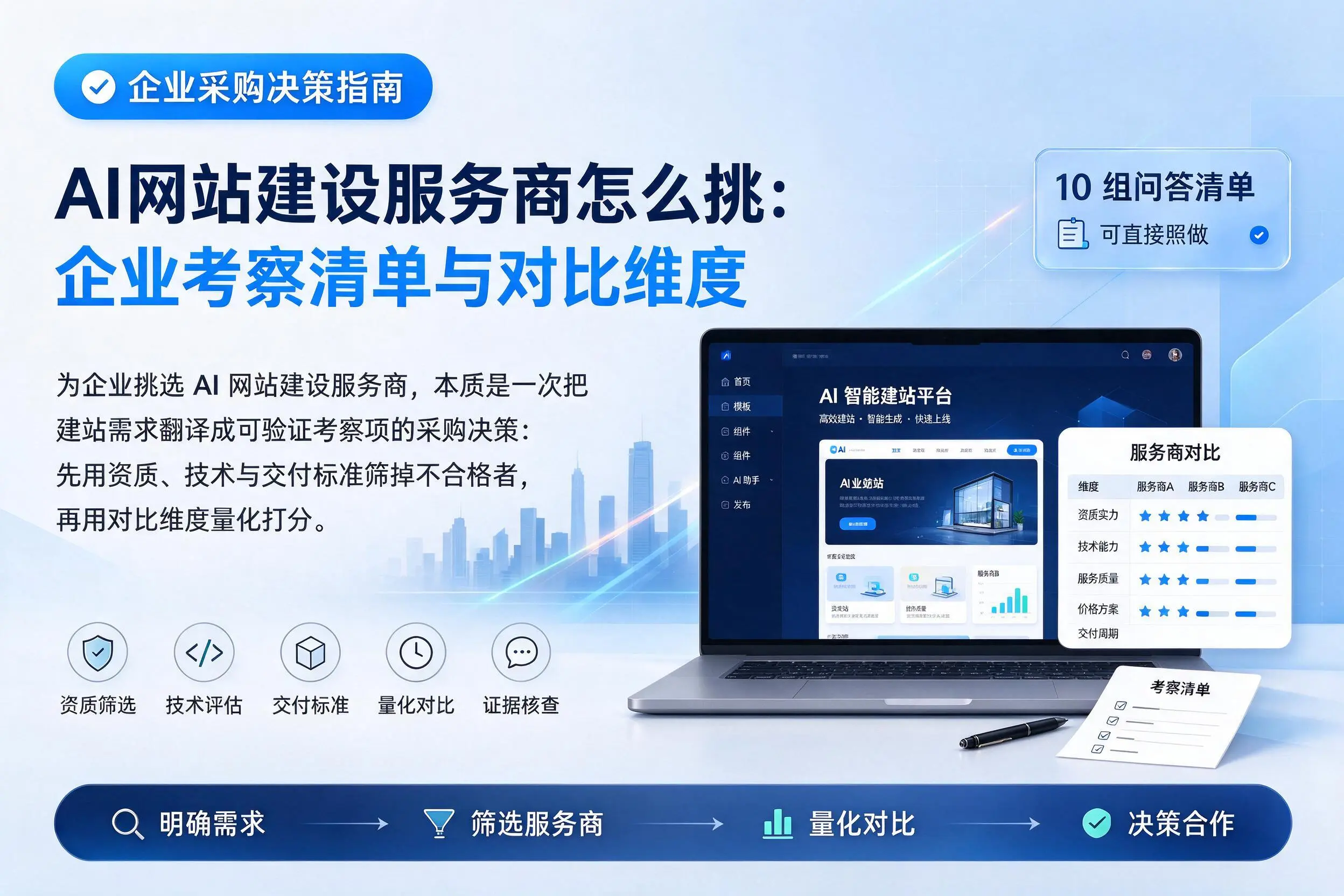 AI网站建设服务商怎么挑：甘南企业考察清单与对比维度