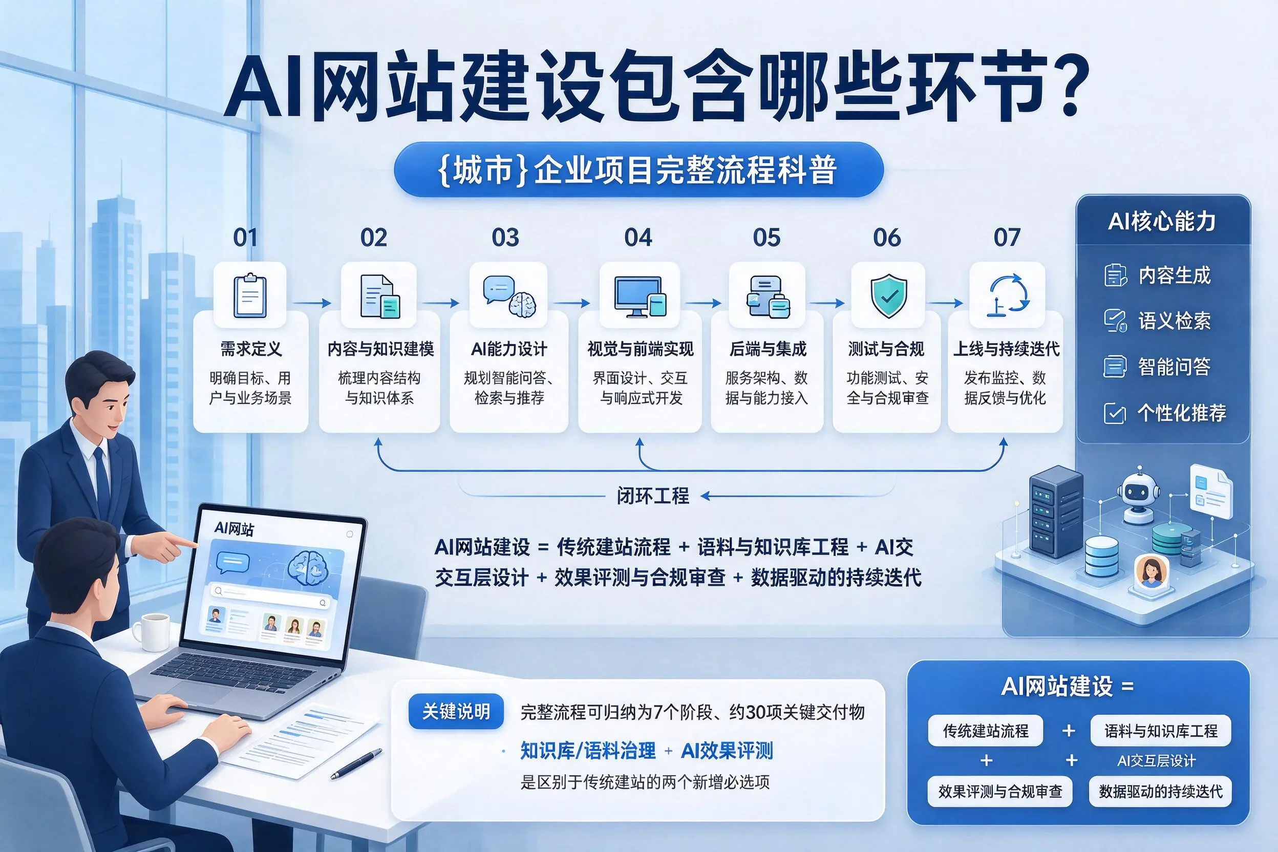AI网站建设包含哪些环节？甘南企业项目完整流程科普