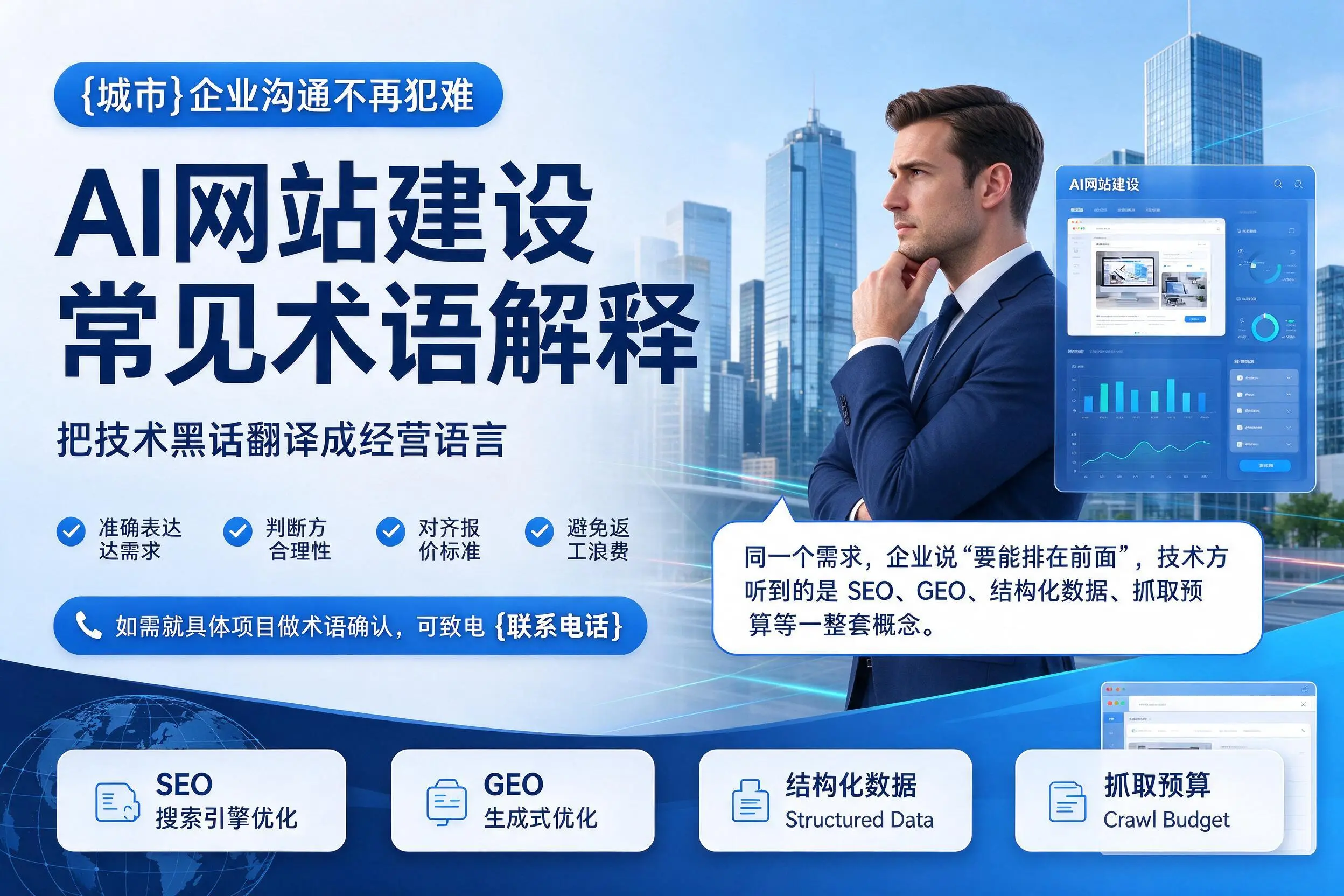 AI网站建设常见术语解释,甘南企业沟通不再犯难