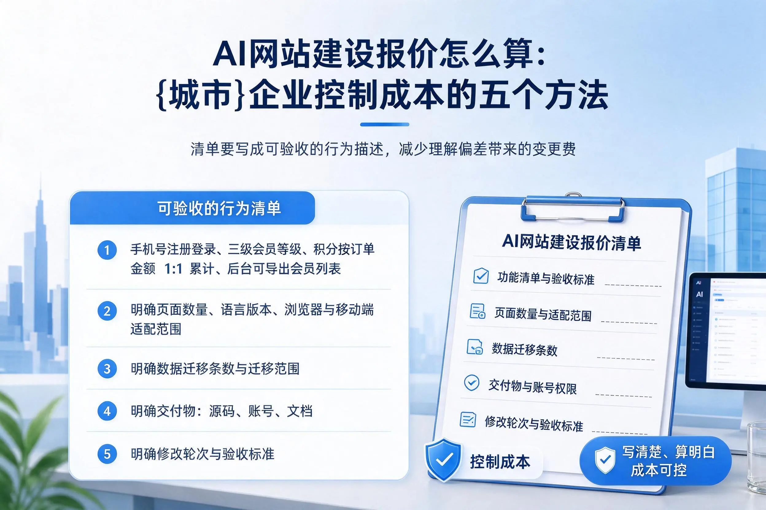 AI网站建设报价怎么算：甘南企业控制成本的五个方法